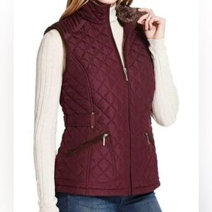 Women’s Faux Fur Lined Water Proof Burgundy Vest size L